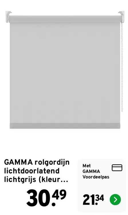 Aanbieding: Rolgordijn lichtdoorlatend lichtgrijs