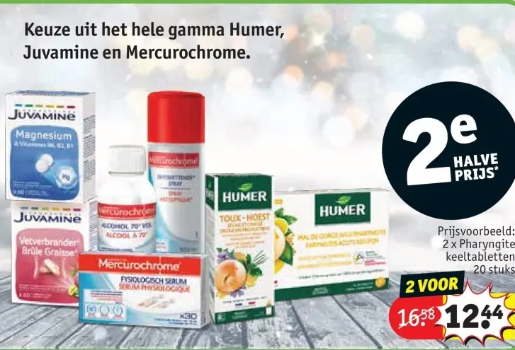Promotie: Humer, Juvamine en Mercurochrome