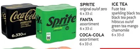 Offre: Sprite, Fanta, Coca-Cola, Ice Tea