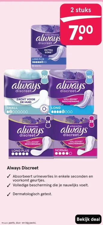 Aanbieding: Always Discreet