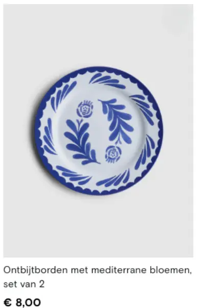 Promotie: Ontbijtborden met mediterrane bloemen