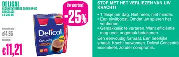 Aanbieding: Delical Geconcentreerde Drank HP-HC Chocolade 4 x 200 ml