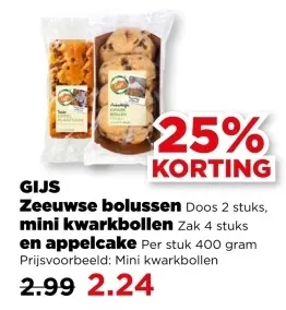 Aanbieding: Zeeuwse bolussen, mini kwarkbollen en appelcake