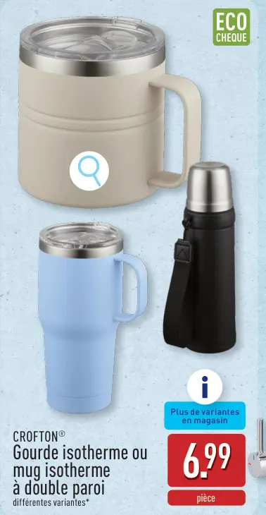 Offre: Gourde isotherme ou mug isotherme à double pa