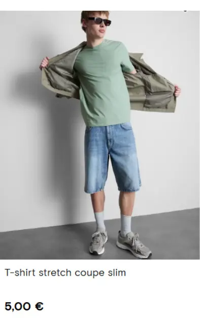 Offre: T-shirt stretch coupe slim