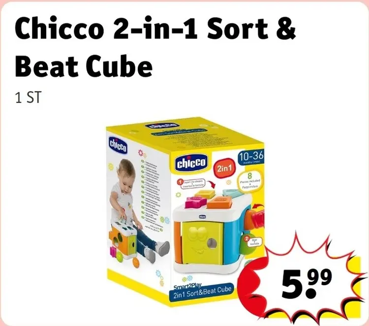 Aanbieding: Chicco 2-in-1 Sort & Beat Cube