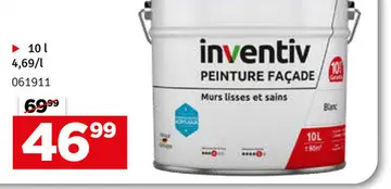 Aanbieding: Peinture pour façade blanche 10 L INVENTIV
