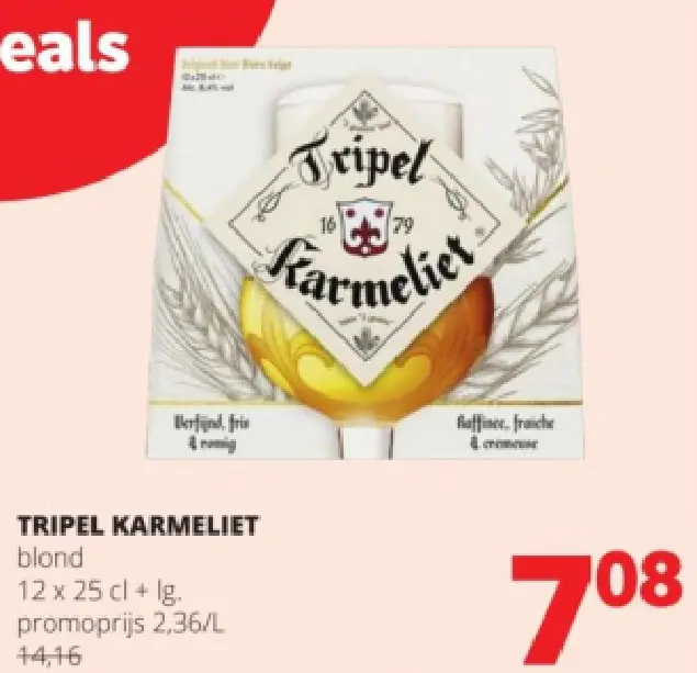 Promotie: Tripel Karmeliet blond 12 x 25 cl + lg.
