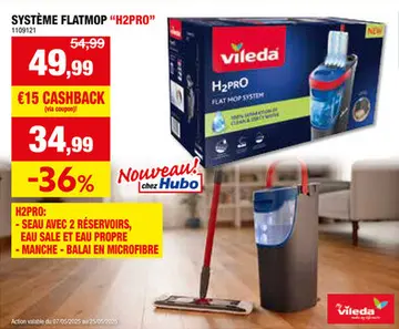 Offre: Vileda H2Pro flatmop system