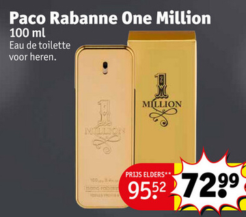 Aanbieding: Paco Rabanne One Million Eau de toilette