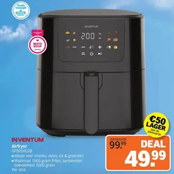 Aanbieding: Inventum Airfryer GF501HLDB