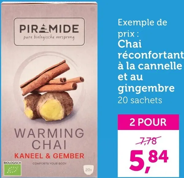 Offre: Chai réconfortant à la cannelle et au gingembre