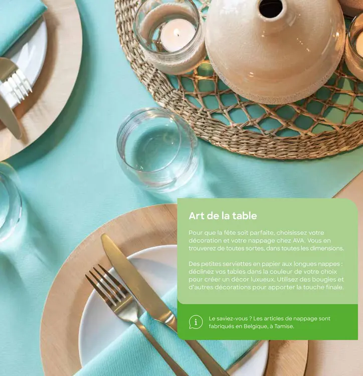 Offre: Art de la table