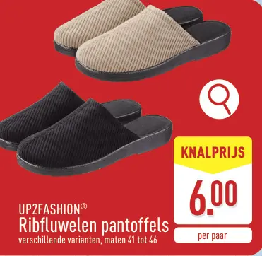 Aanbieding: Ribfluwelen pantoffels