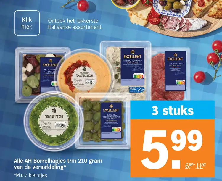 Aanbieding: AH Borrelhapjes