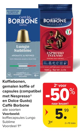 Promotie: Koffiebonen, gemalen koffie of capsules