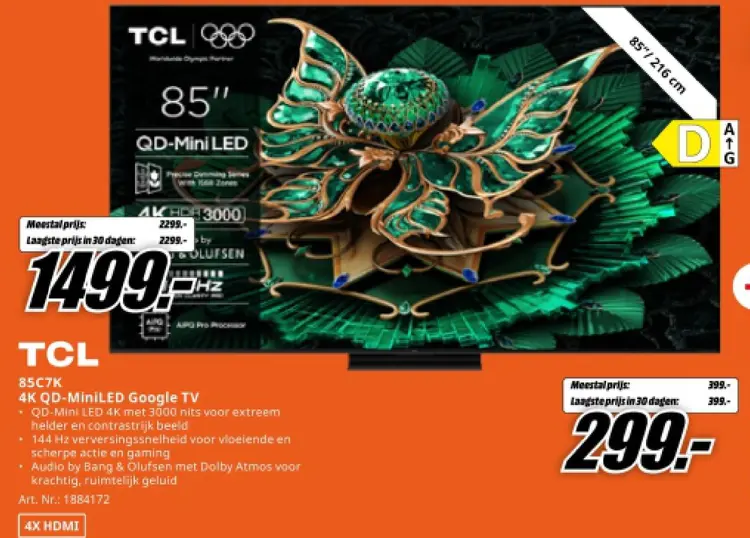 Aanbieding: 85C7K 4K QD-MiniLED Google TV