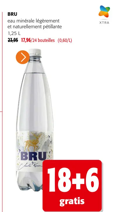 Offre: eau minérale légèrement et naturellement 