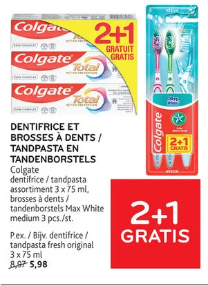Offre: Dentifrice et brosses à dents / tandpasta en tandenborstels