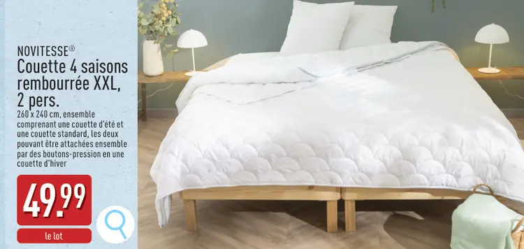 Offre: Couette 4 saisons rembourrée XXL, 2 pers.