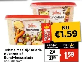Aanbieding: Johma Maaltijdsalade Huzaren of Rundvleessala