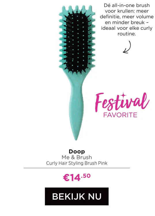 Aanbieding: Doop Me & Brush Curly Hair Styling Brush Pink