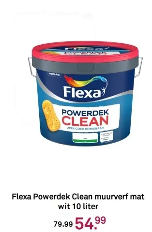 Aanbieding: Flexa Powerdek Clean muurverf mat wit
