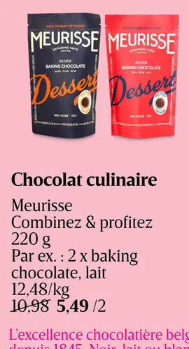 Offre: Chocolat culinaire