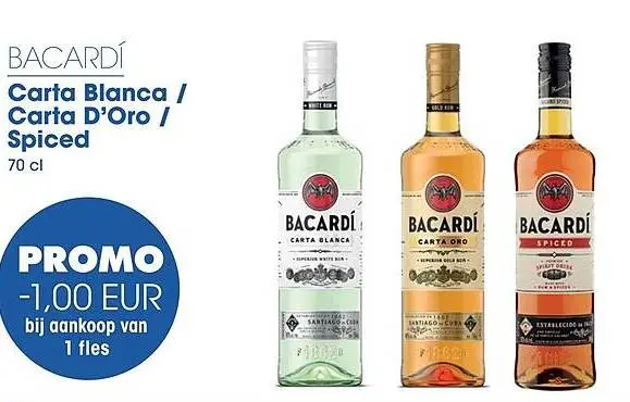 Promotie: Bacardi Carta Blanca / Carta D'Oro / Spiced