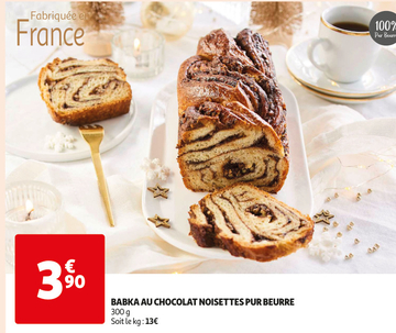 Offre: BABKA AU CHOCOLAT NOISETTES PUR BEURRE