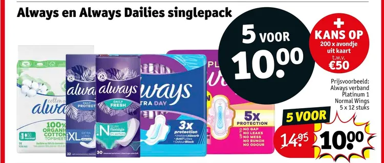 Aanbieding: Always en Always Dailies singlepack