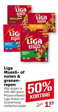 Aanbieding: Liga Muesli- of noten & granenrepen