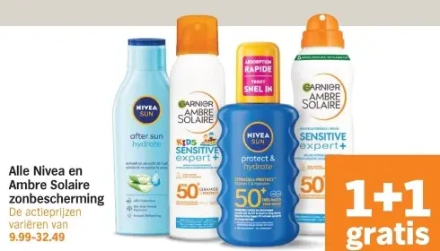 Aanbieding: Alle Nivea en Ambre Solaire zonbescherming