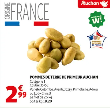 Offre: Pommes de terre de primeur