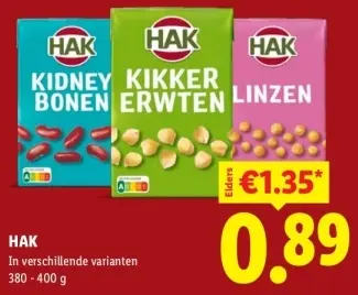 Aanbieding: Kidney bonen, kikkererwten of linzen