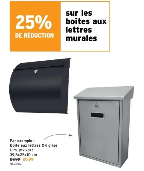 Offre: Boîte aux lettres OK grise