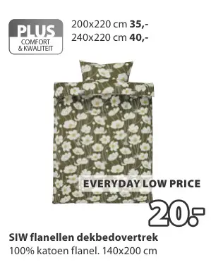 Aanbieding: SIW flanellen dekbedovertrek
