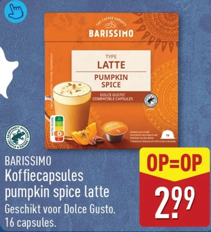 Aanbieding: Koffiecapsules pumpkin spice latte