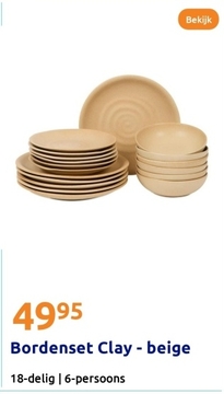 Aanbieding: Bordenset Clay - beige