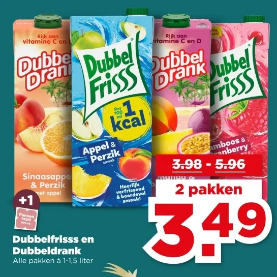 Aanbieding: Dubbelfrisss en Dubbeldrank