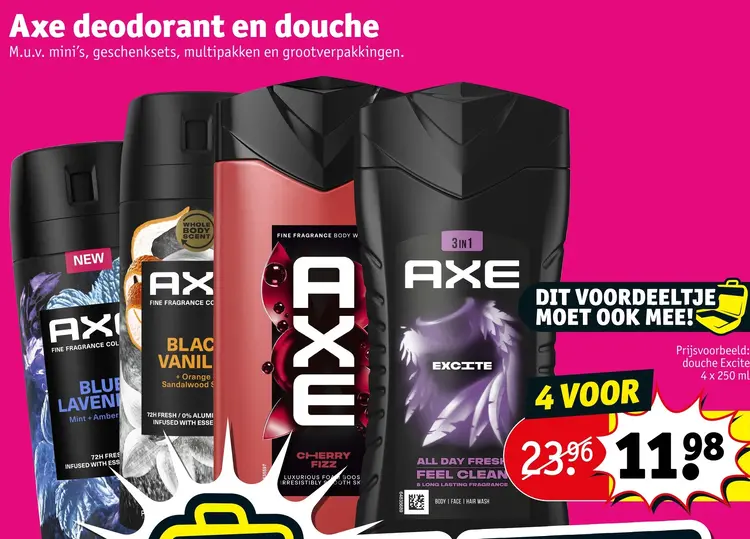 Aanbieding: Axe deodorant en douche