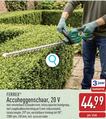 Promotie: Accuheggenschaar, 20 V
