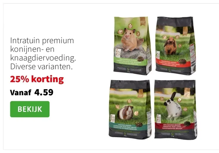 Aanbieding: Intratuin premium konijnen- en knaagdiervoeding