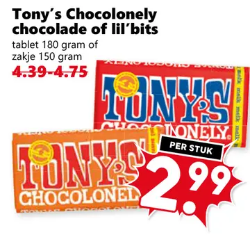 Aanbieding: Tony's Chocolonely chocolade of lil'bits
