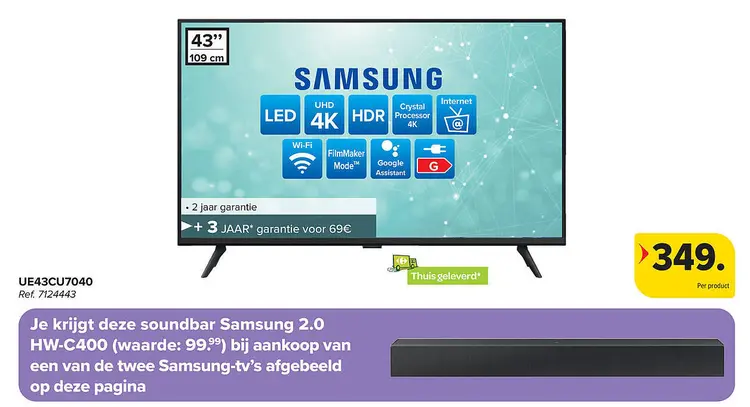 Aanbieding: Samsung UE43CU7040