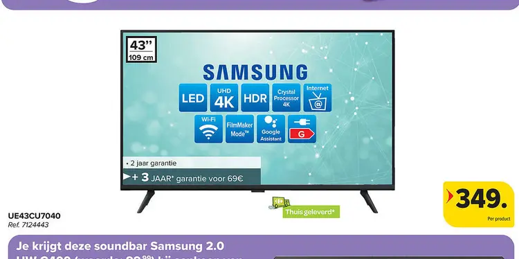 Aanbieding: Samsung UE43CU7040