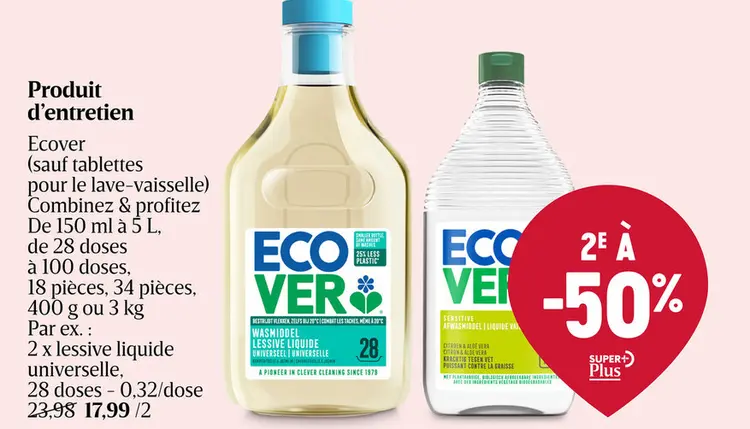 Offre: Ecover lessive liquide universelle