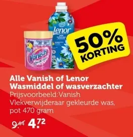 Aanbieding: Vanish of Lenor Wasmiddel of wasverzachter