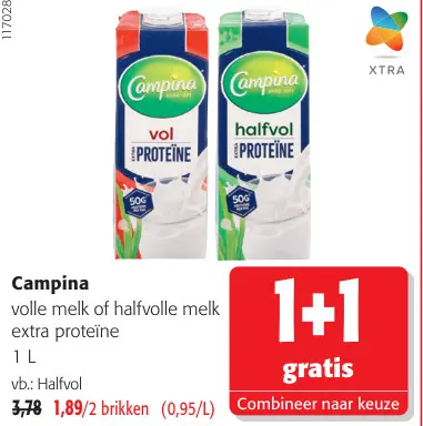 Promotie: Volle melk of halfvolle melk extra proteïne