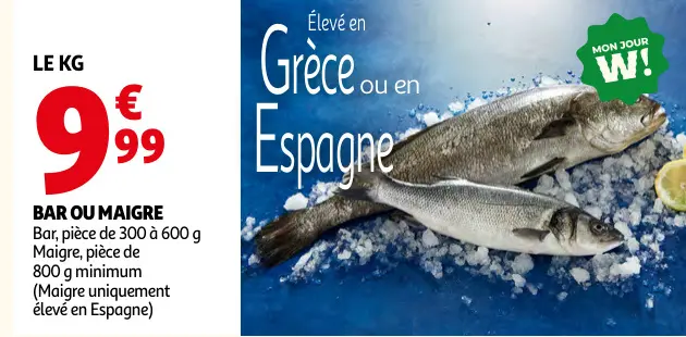 Offre: Bar ou maigre